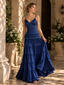 Wholesale Elegant Blue V Neck Tiered Maxi Dress