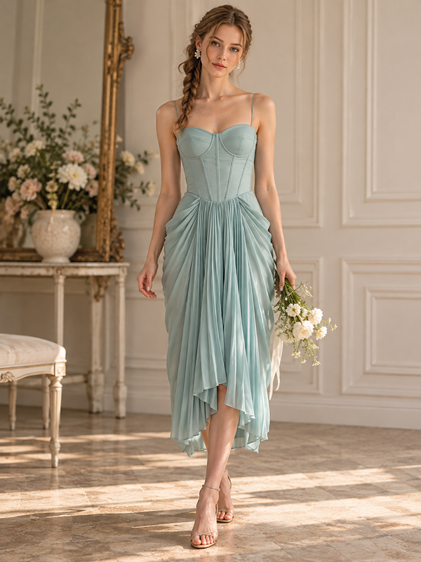 Wholesale Mint Green Strapless Corset Maxi Dress