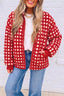 Fiery Red Plaid Zip-up Long Sleeve Jacket